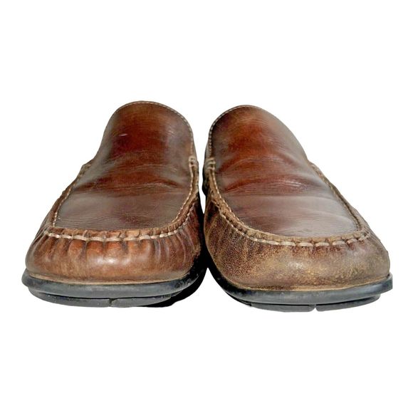 Ecco Size US 8/8.5 Classic 2.0 Loafer Shoes Brown Moc Toe Leather Slip-On - Picture 5 of 12